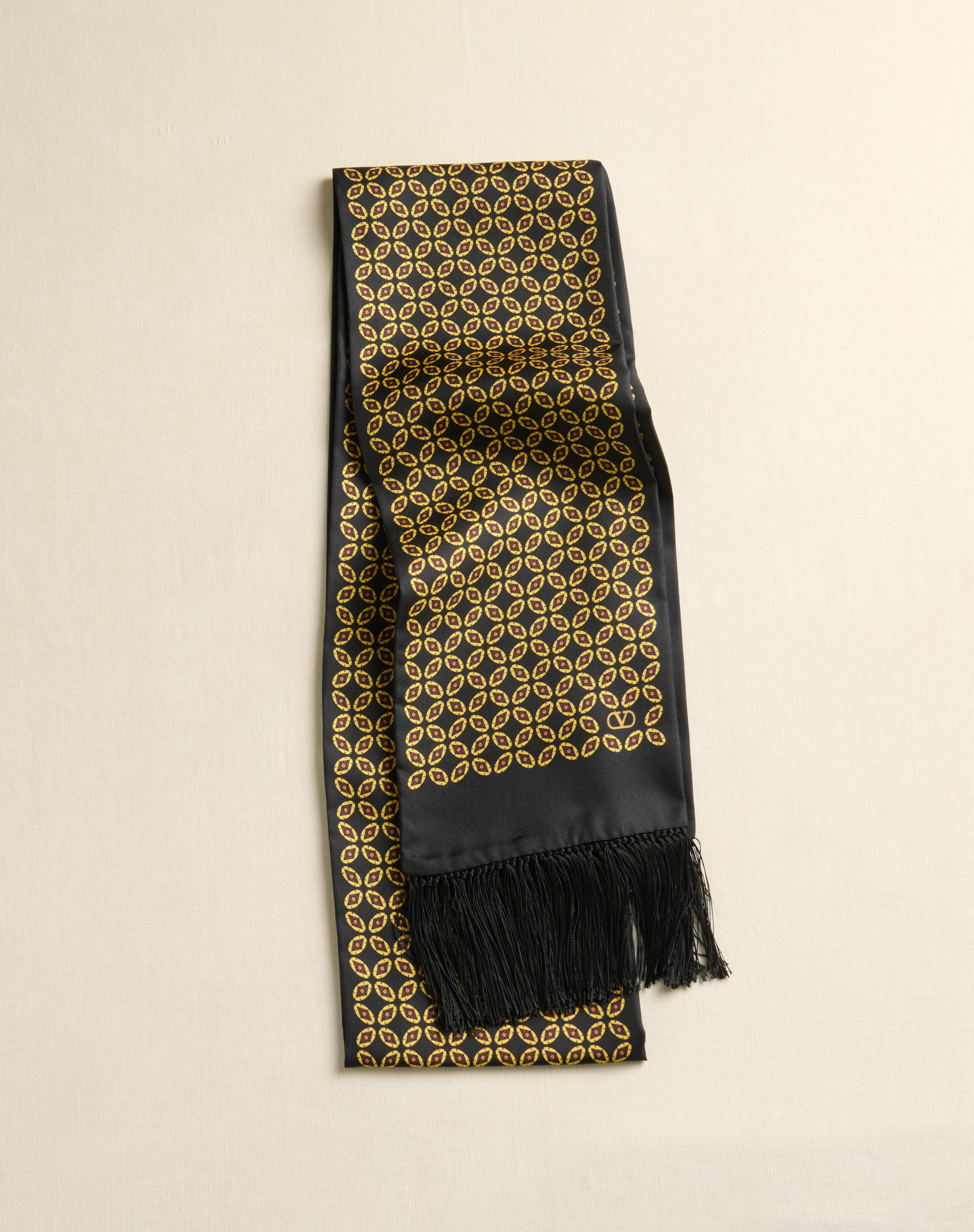 CHAMBER SILK BANDEAU SCARF WITH FRINGE - 4