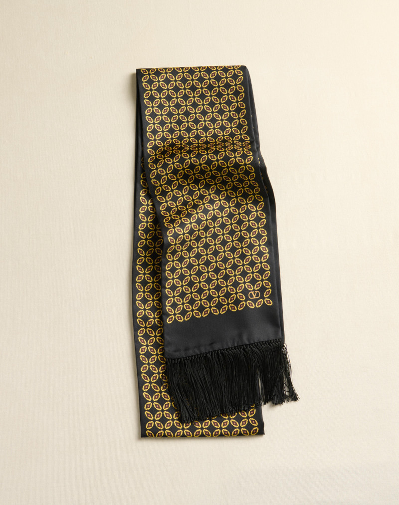 CHAMBER SILK BANDEAU SCARF WITH FRINGE 4