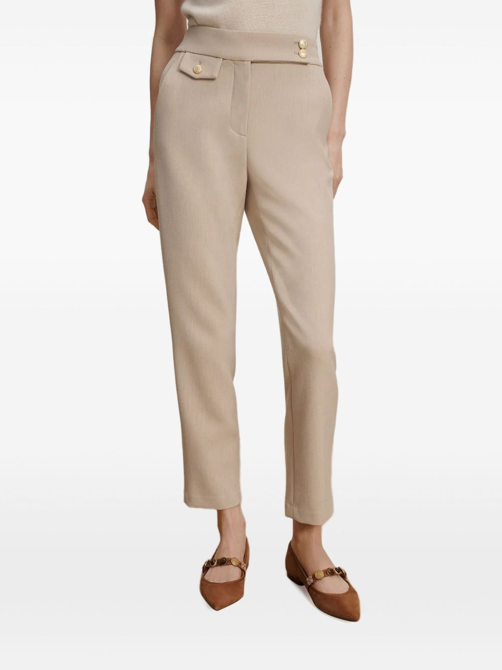 button-detailed tailored trousers - 1