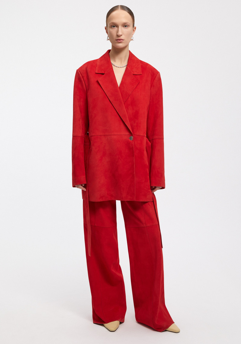 SWORD Suede belted blazer 4
