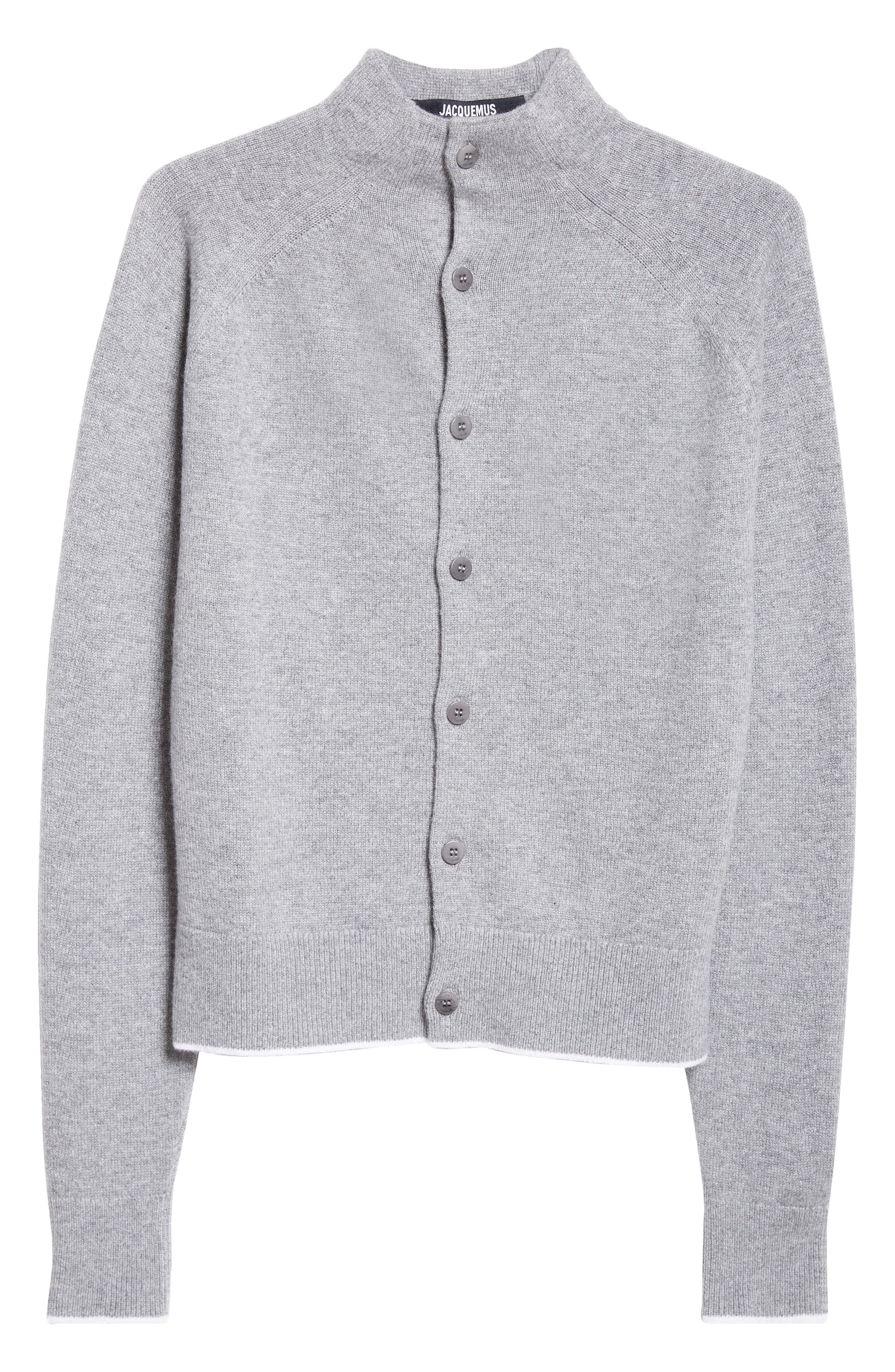 Jacquemus Le Cardigan Cashmere Cardigan in Grey at Nordstrom - 6
