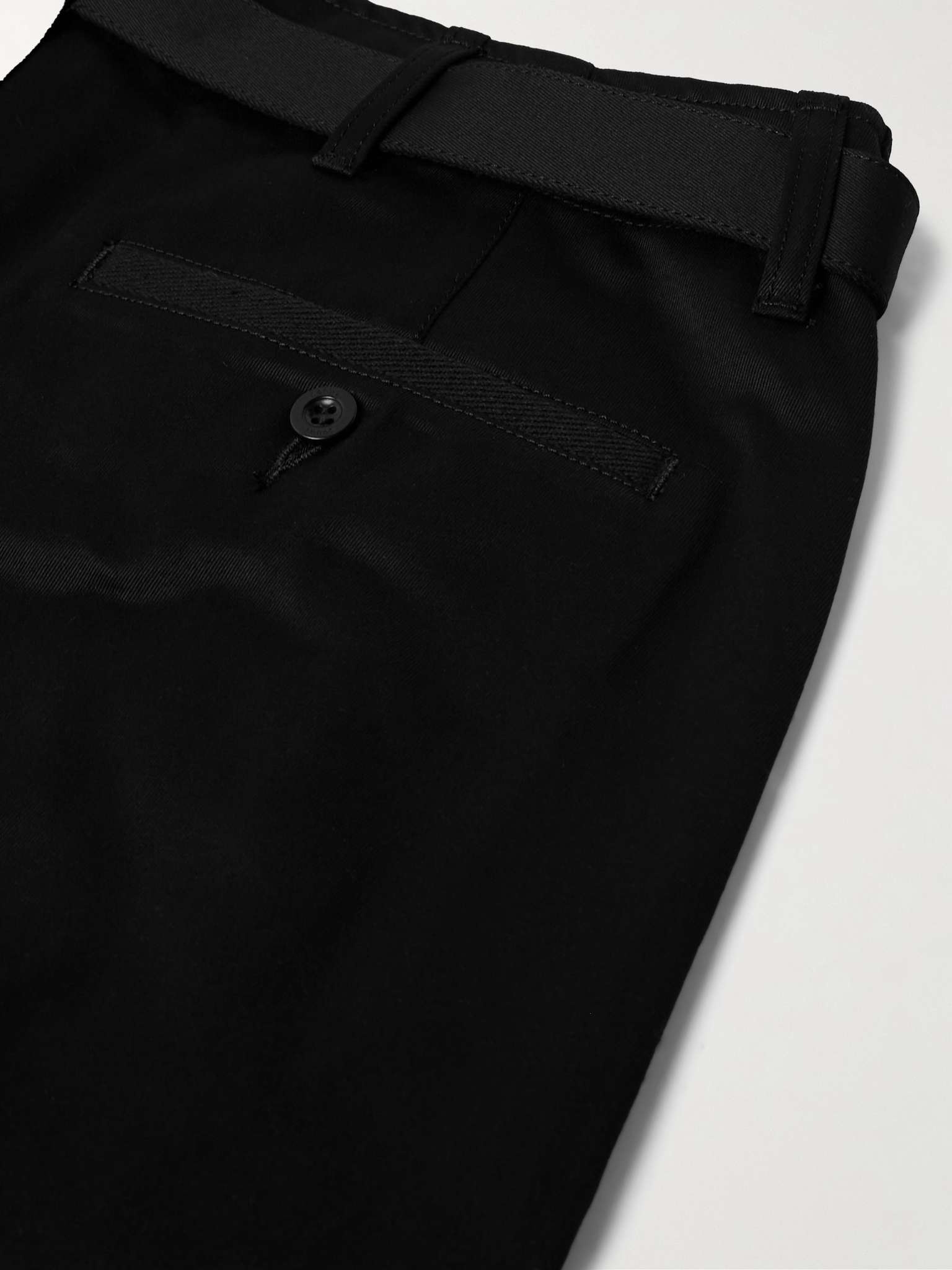 Straight-Leg Belted Cotton-Gabardine Trousers - 5