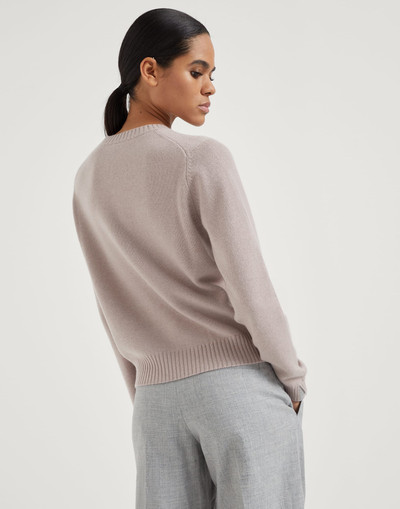 Brunello Cucinelli Cashmere sweater with shiny cuff details outlook