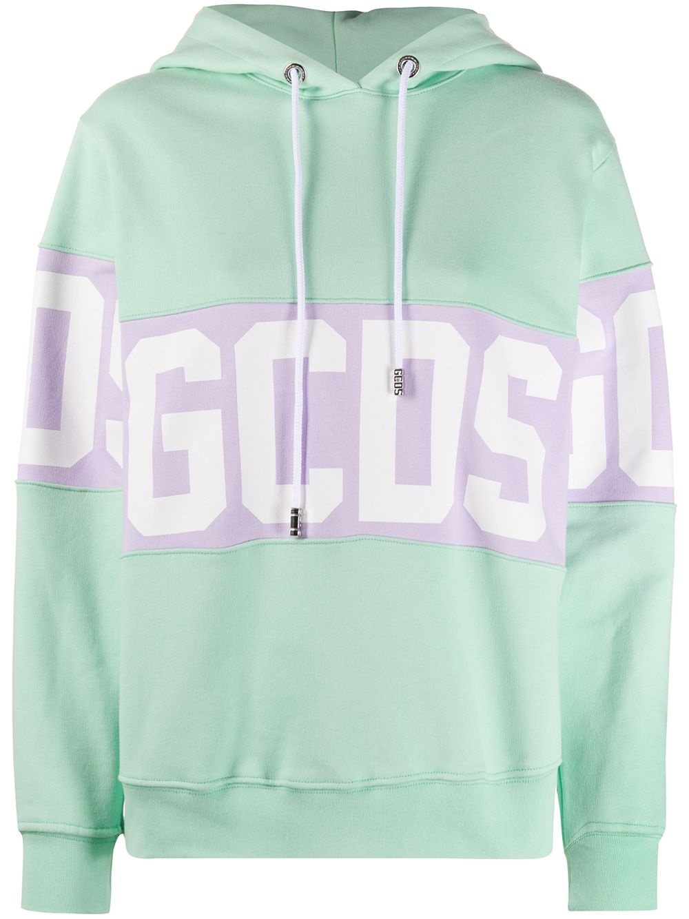 colour-block hooded logo sweatshirt  - 1