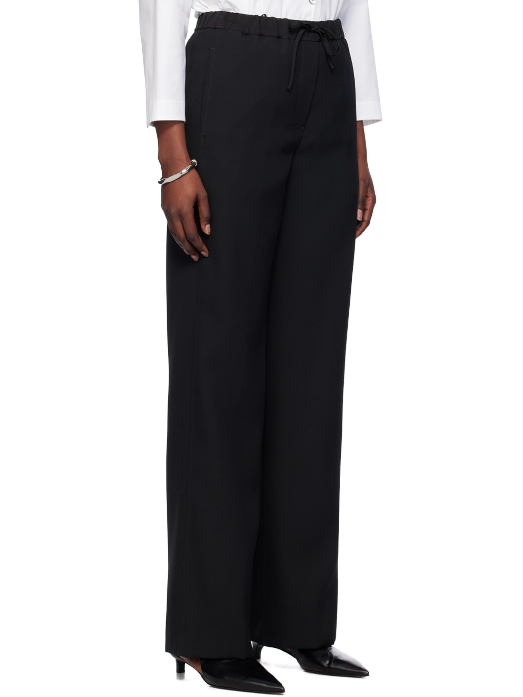 Black Drawstring Trousers - 2