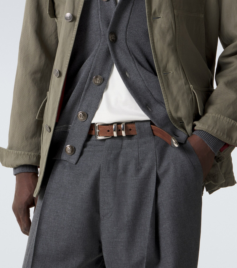 Brunello Cucinelli Debossed leather belt outlook
