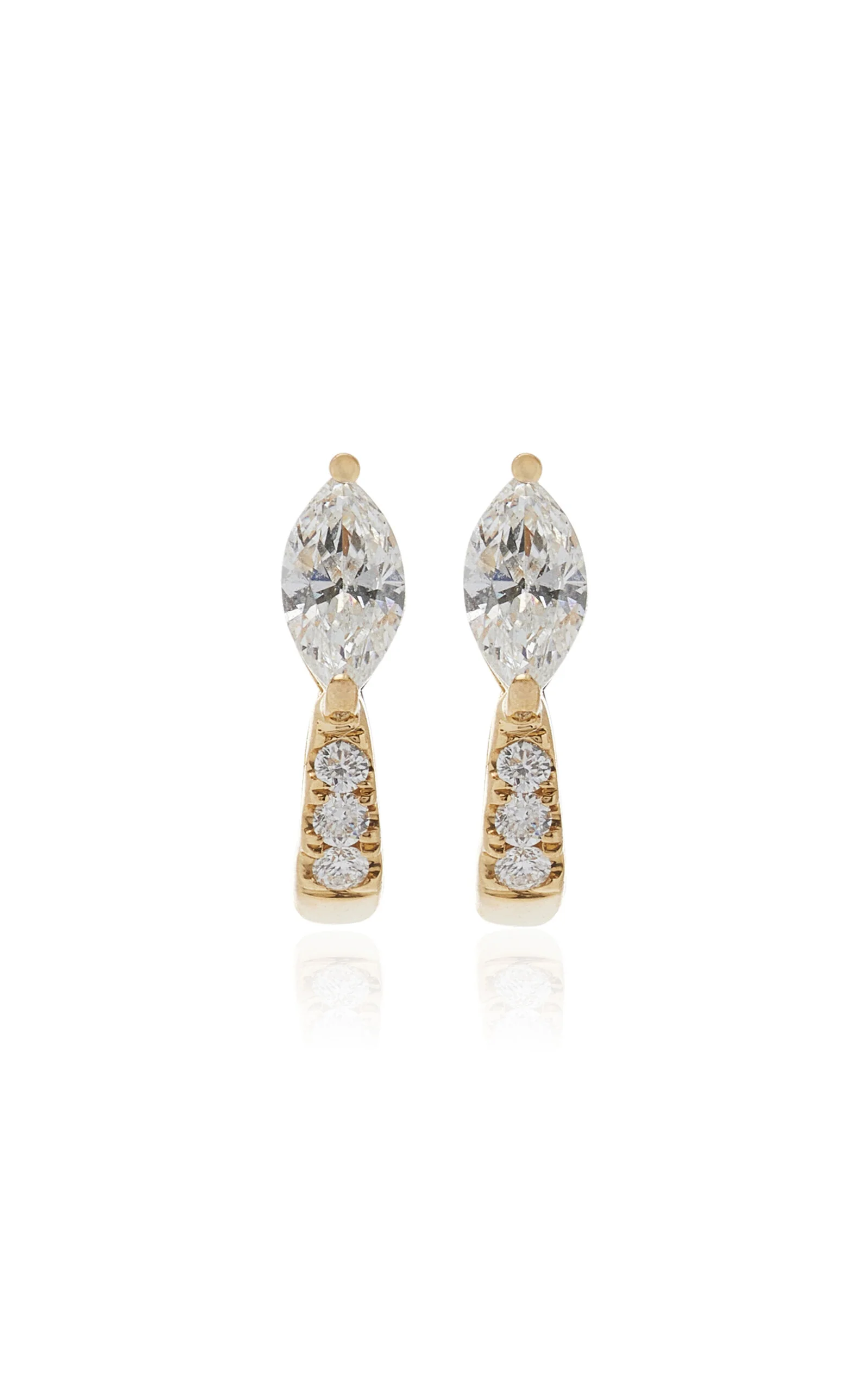 18k Yellow Gold Diamond Earrings yellow - 1