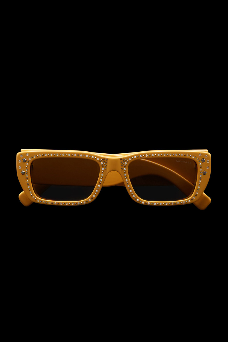 Crystal-Encrusted Rectangular Sunglasses 1