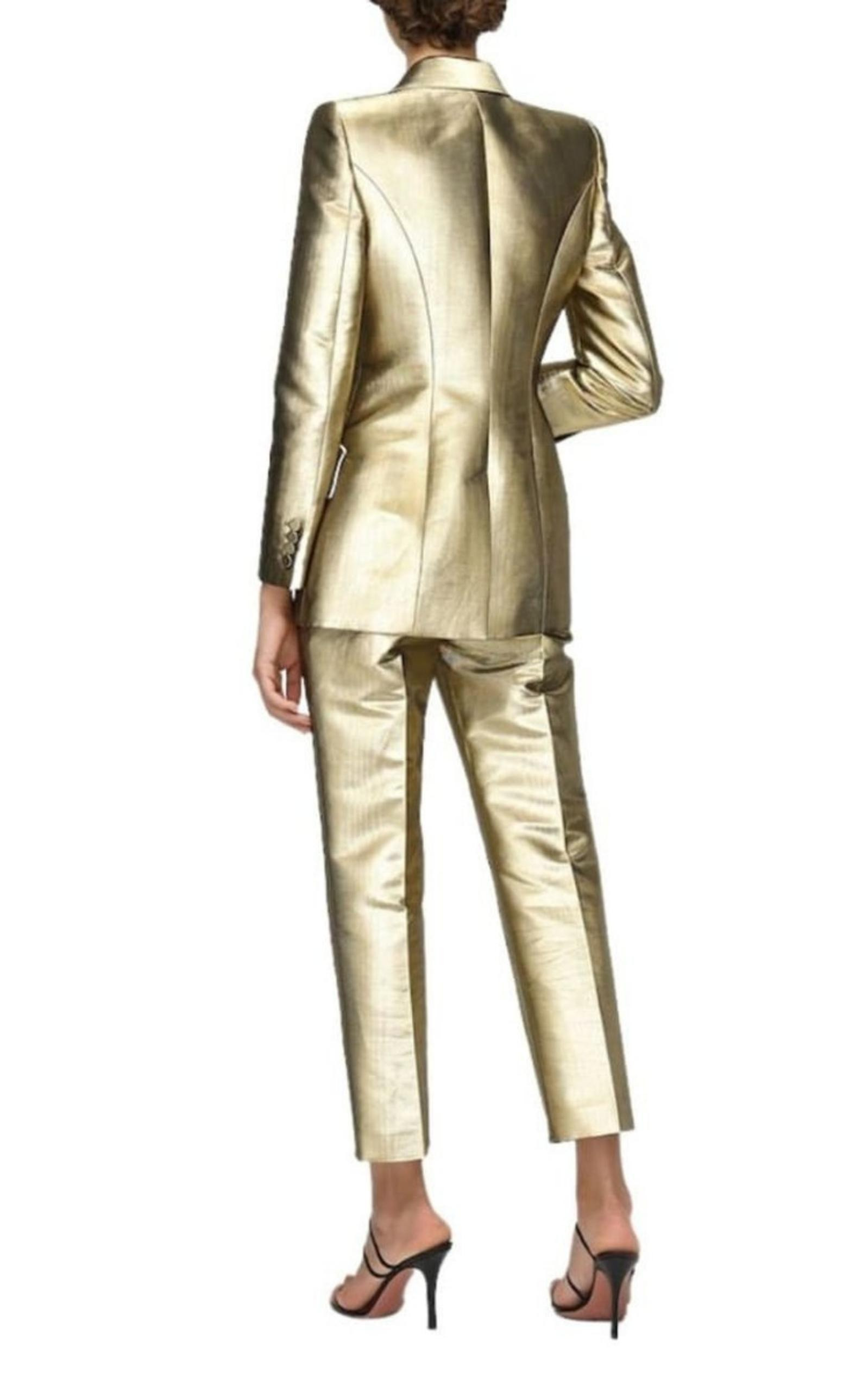 Metallic Moire Cigarette Pants - 3
