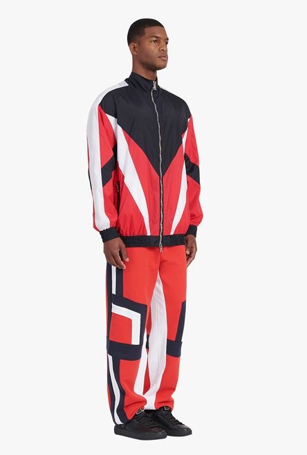 White, navy blue and red nylon jacket - 6
