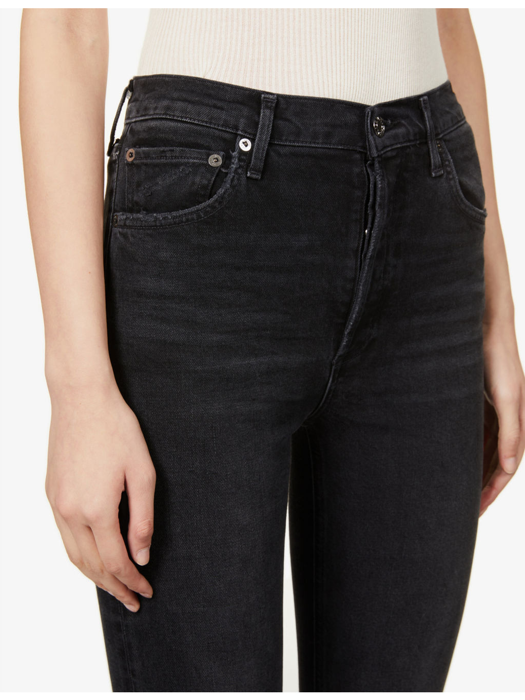 Riley high-rise straight-leg stretch organic-cotton-blend denim jeans - 5