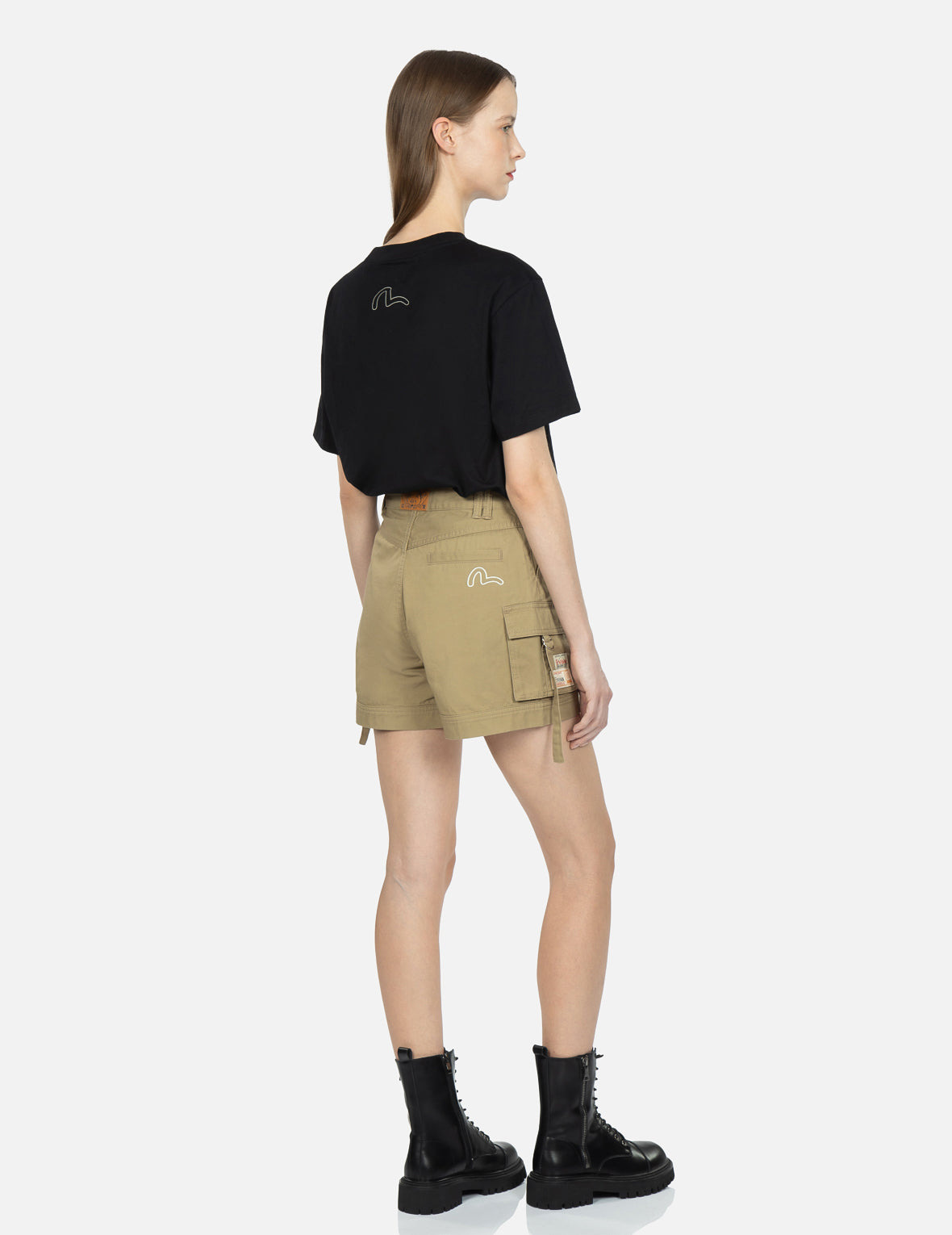 SEAGULL AND LOGO EMBROIDERY CARGO SHORTS - 4
