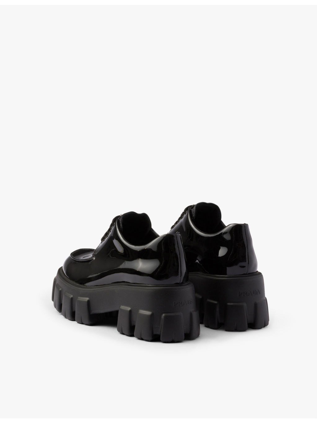 Monolith lace-up patent-leather loafers - 5