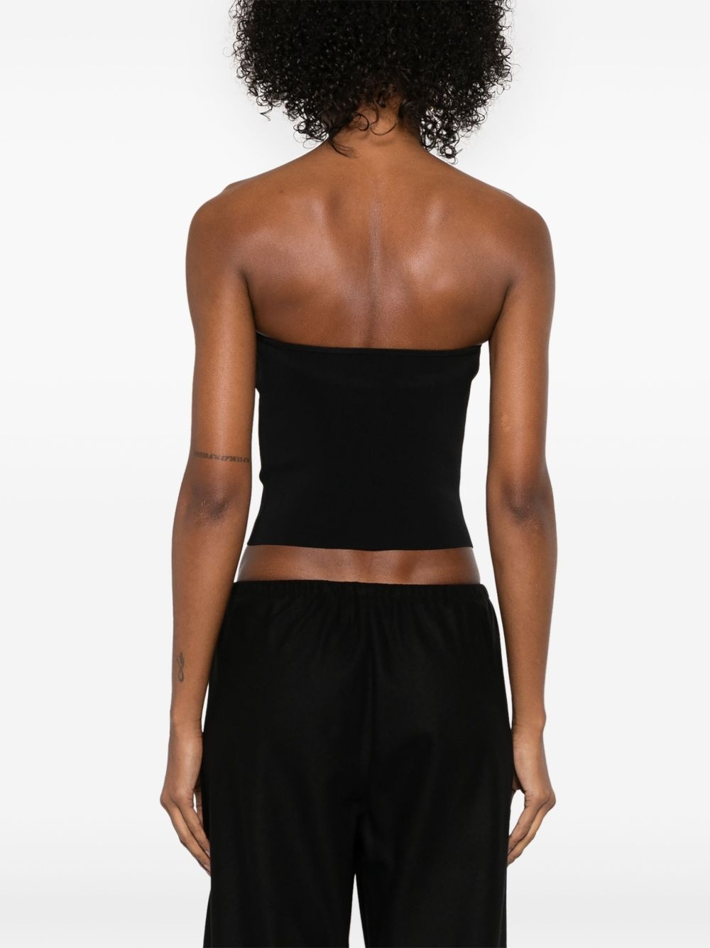 strapless knit crop top - 4