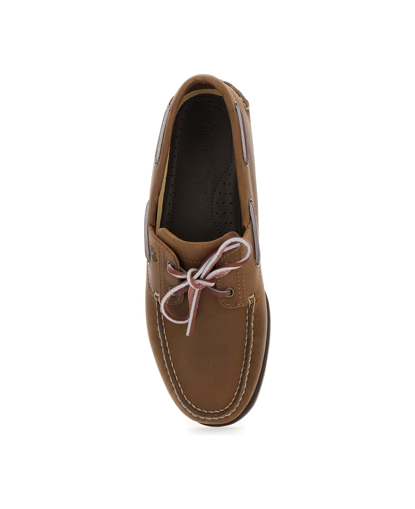 Brown Boat Loafers With Lace-up Detail In Leather Man - 4