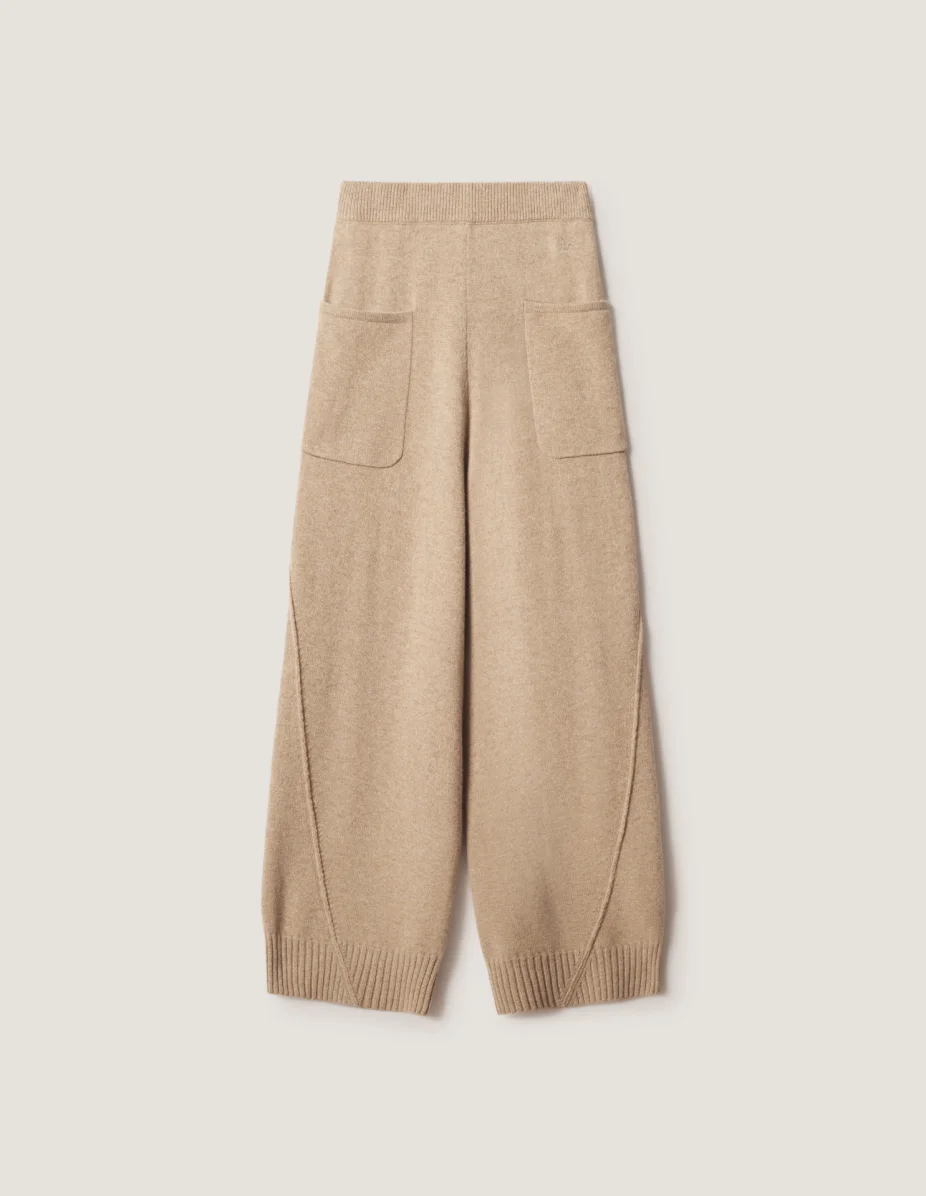 PROFILE FOX WOOL KNITTED PANTS - 1