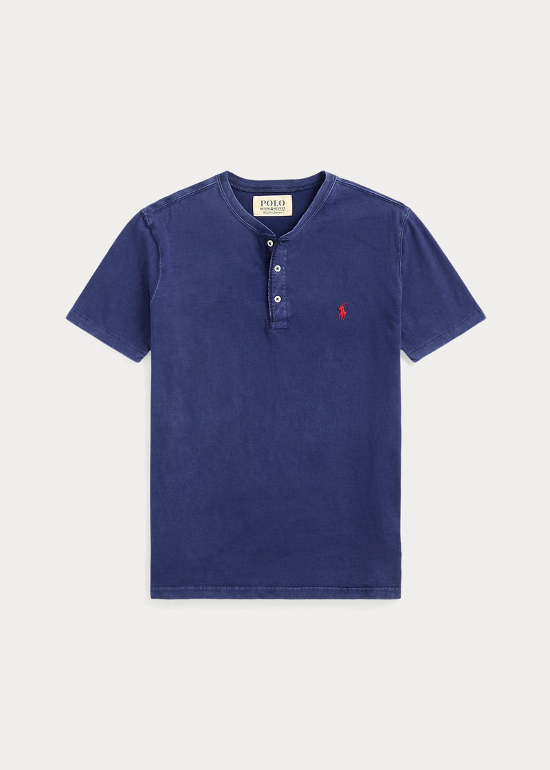 Slub Jersey Short-Sleeve Henley Shirt 1