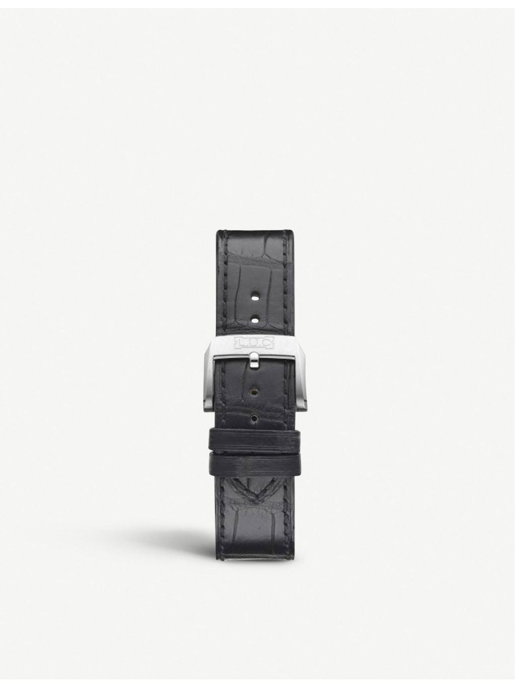 L.U.C GMT One stainless steel and alligator-embossed leather watch - 3