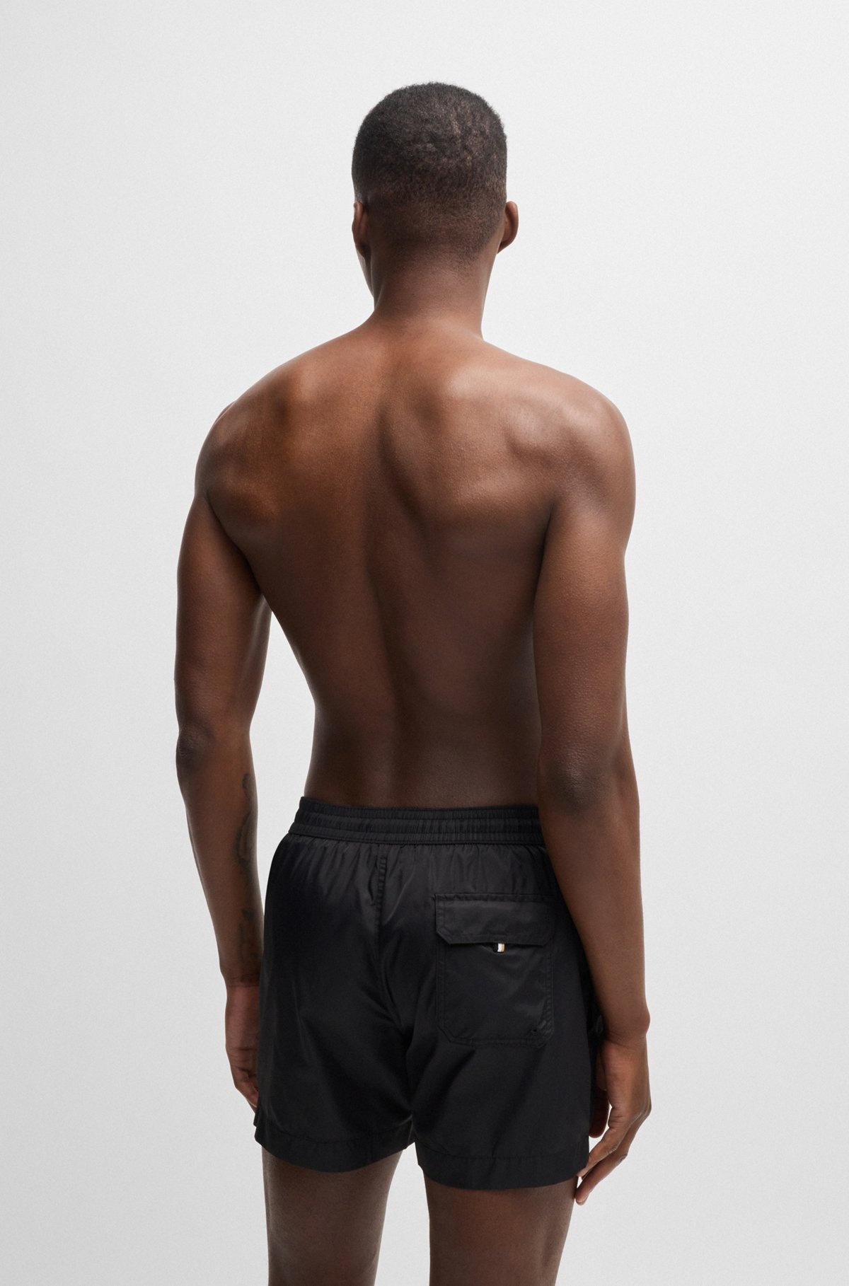 FULLY LINED SWIM SHORTS WITH DOUBLE B MONOGRAM - 4