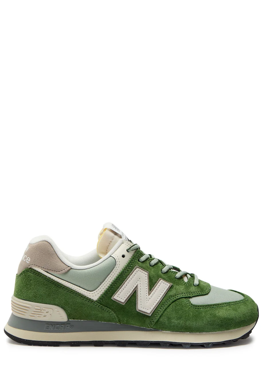 New Balance 574 Panelled Suede and Canvas Sneakers - 1