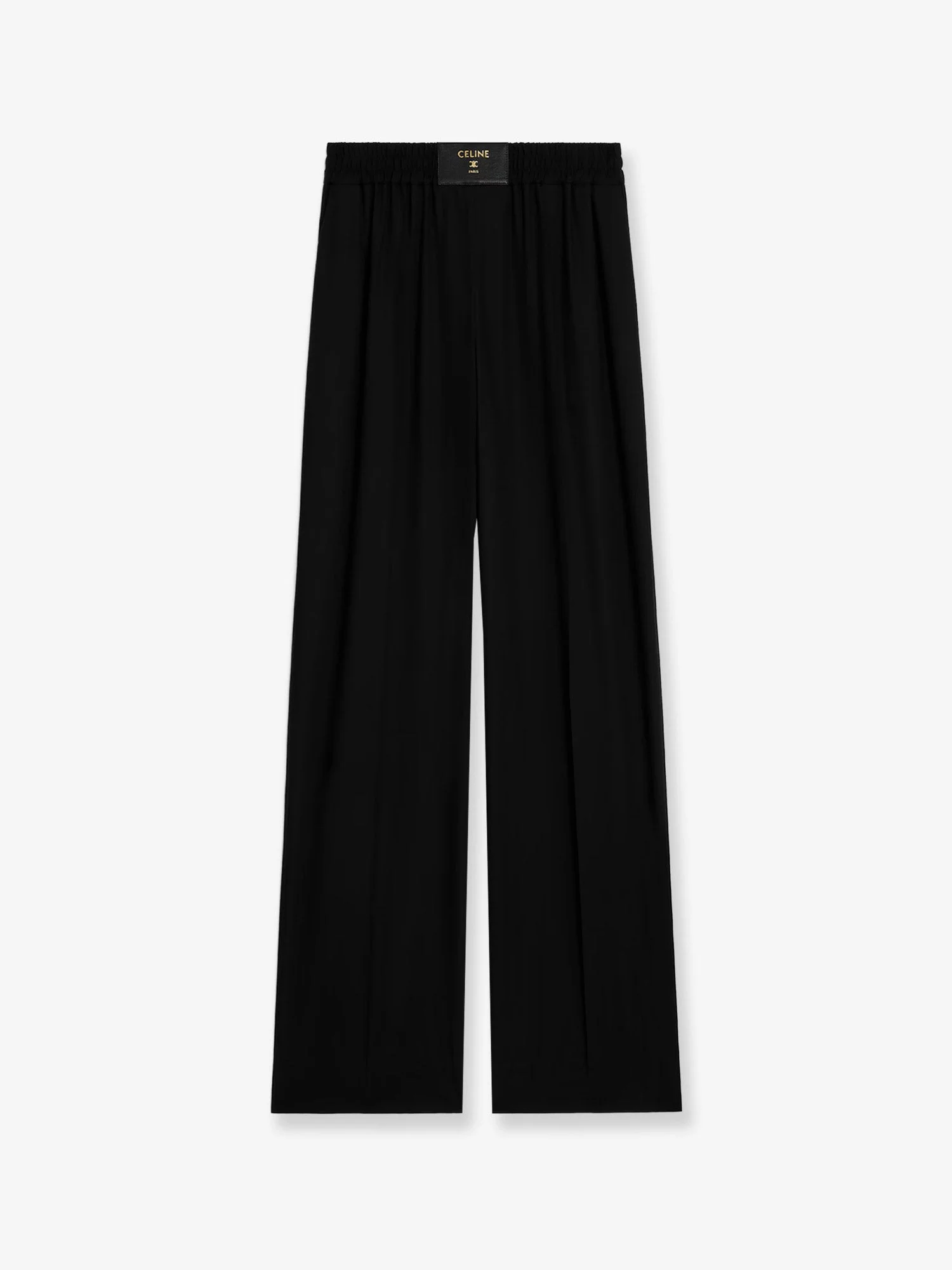 Celine Wool Trousers With Logo Patch - 1