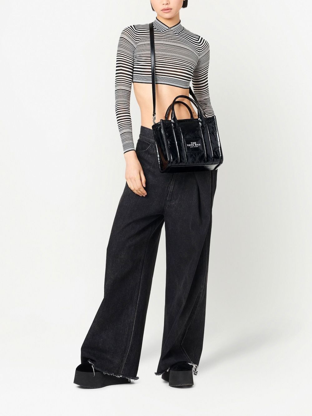 crinkled leather tote bag - 2