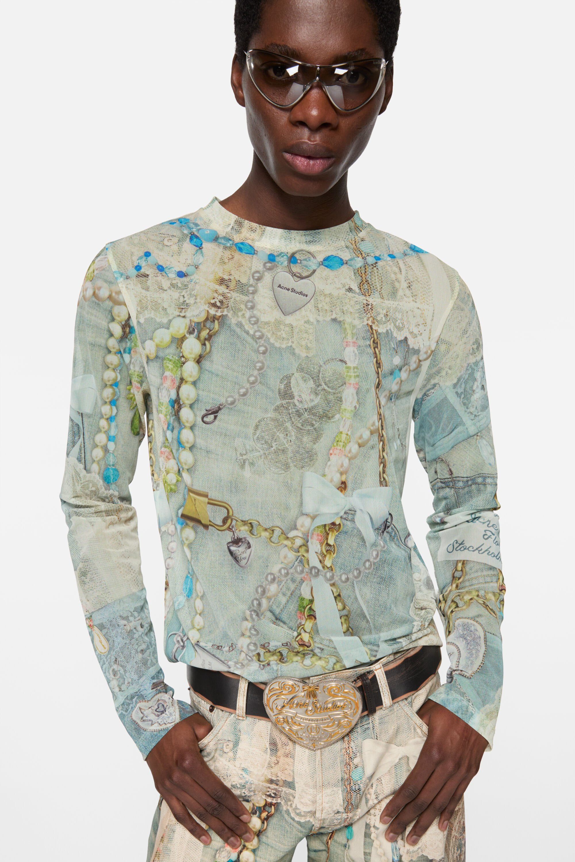 Long sleeve print t-shirt - Blue/multi - 4