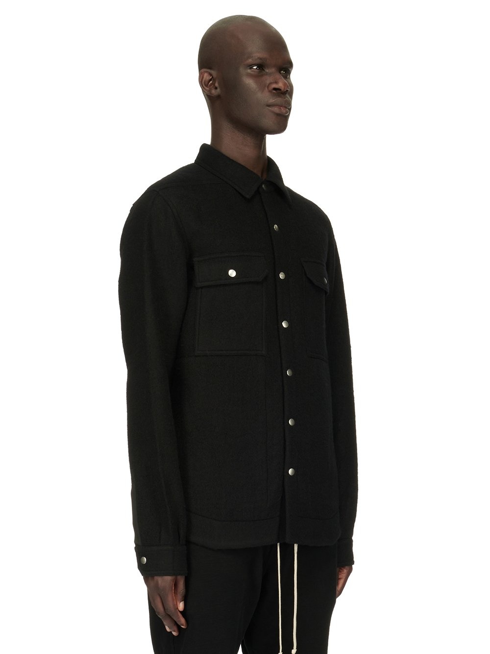 Rick Owens button-up virgin wool shirt - Black