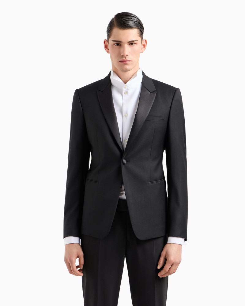 EMPORIO ARMANI SINGLE-BREASTED, WORSTED VIRGIN-WOOL JACKET outlook