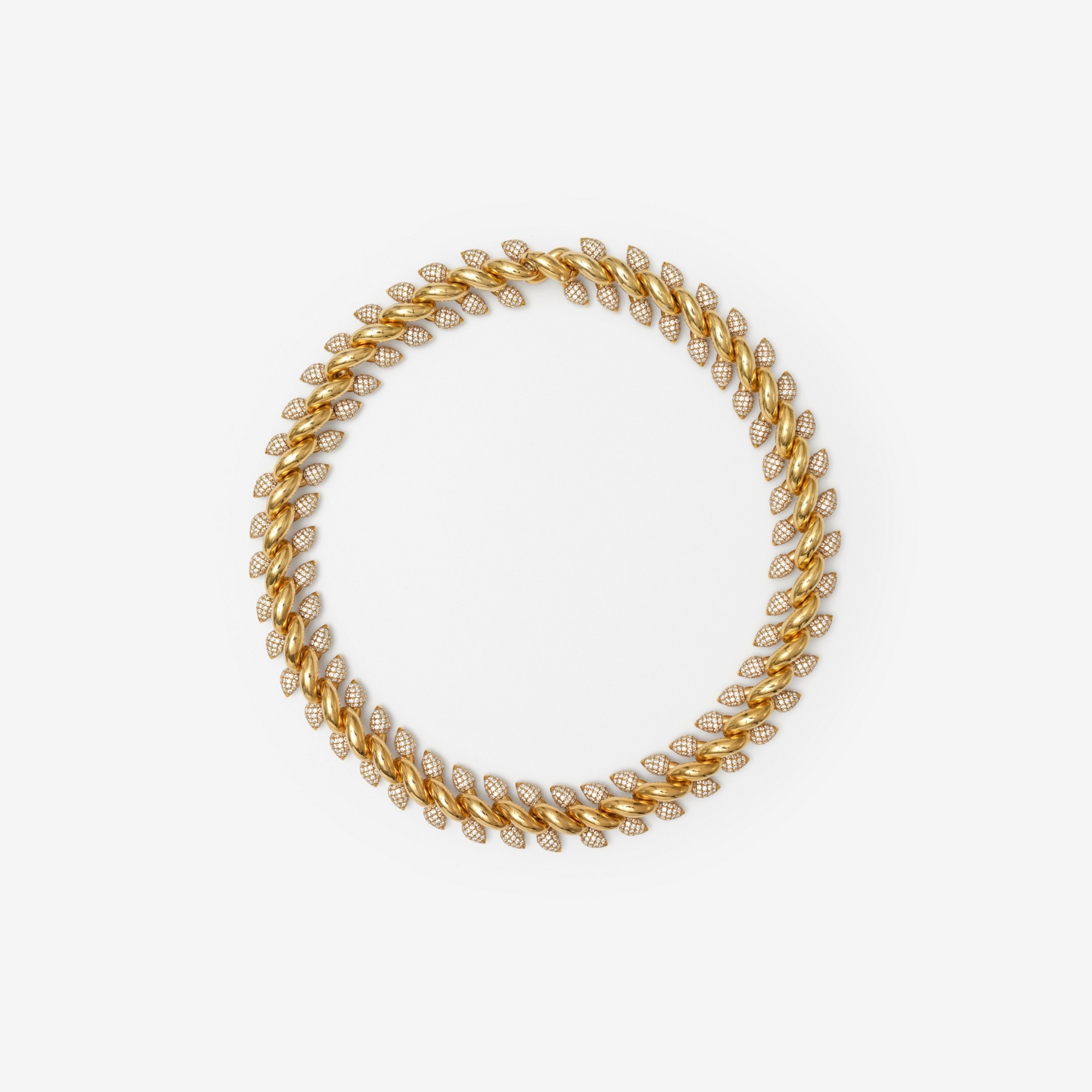 Gold-plated Pavé Spear Chain Necklace - 1