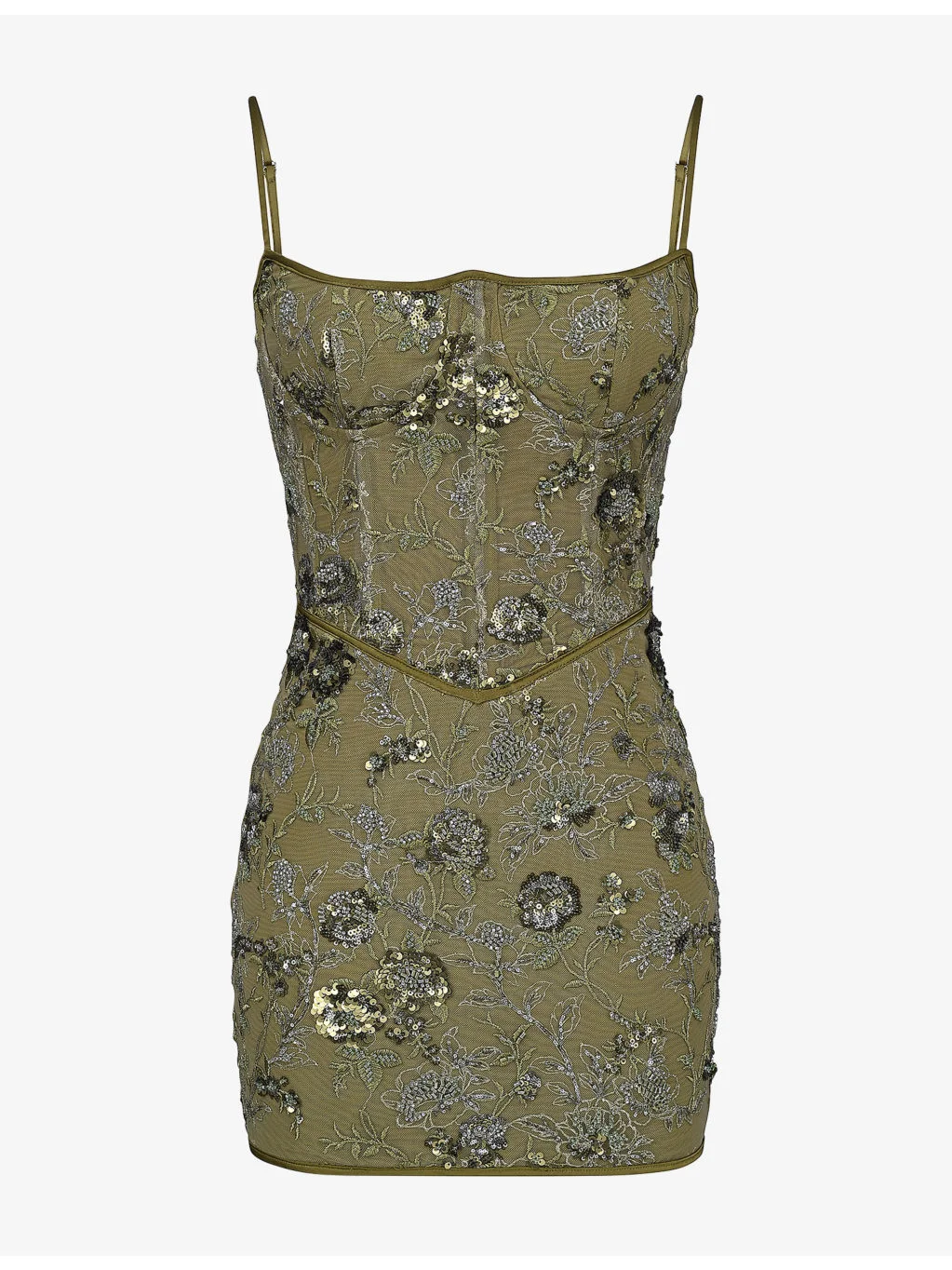 Naima Hand-Beaded Embellished Mesh Mini Dress - 1