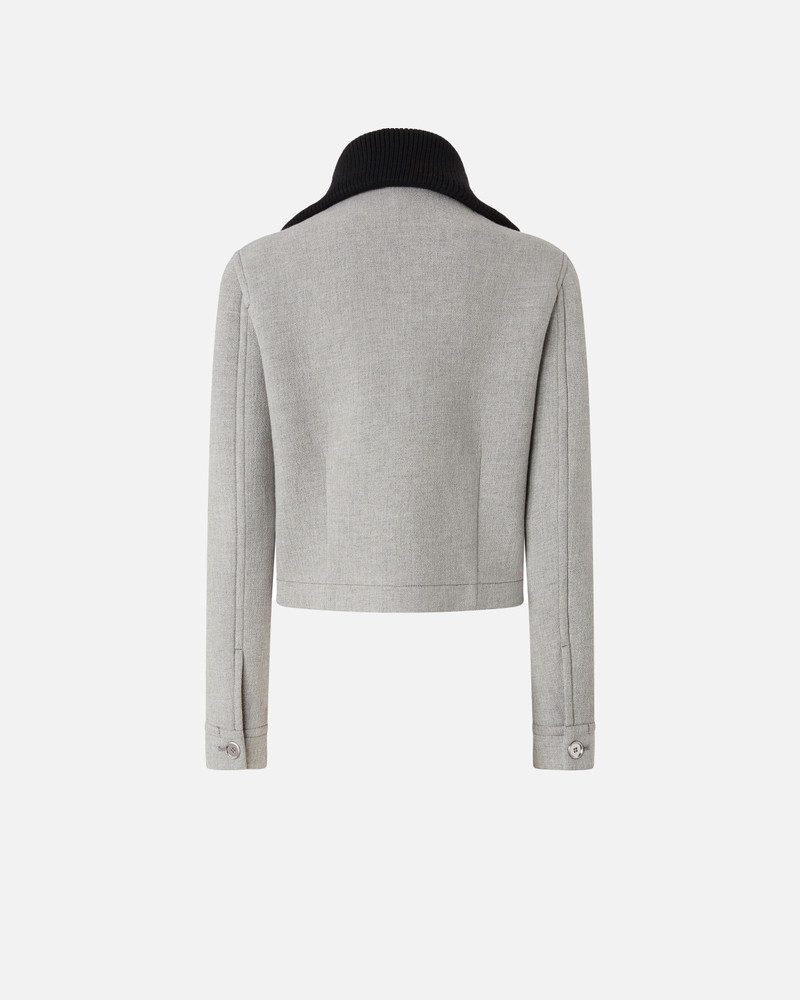 SLIM-FIT JACKET WITH KNIT COLLAR 6