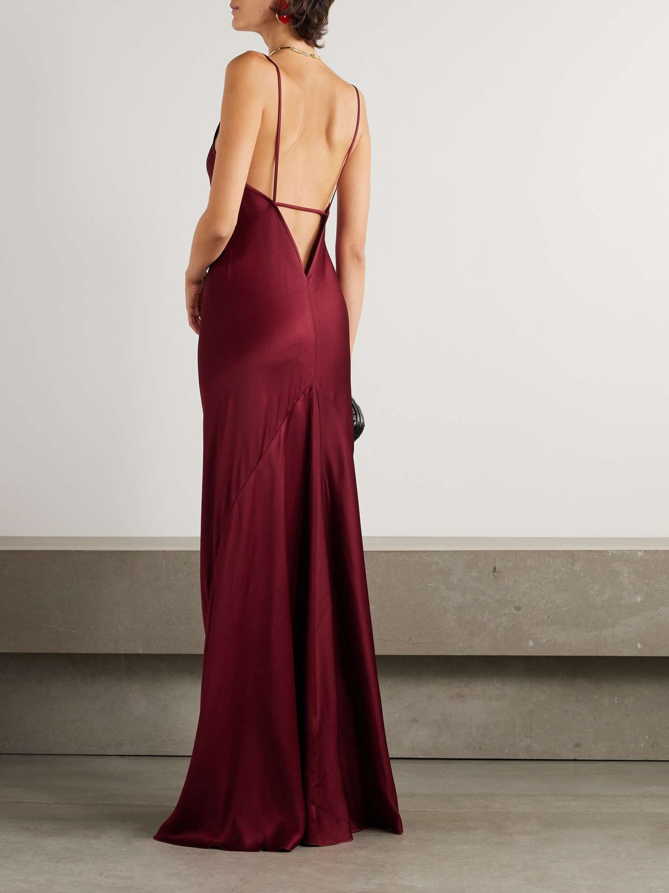 Cami open-back satin gown - 3