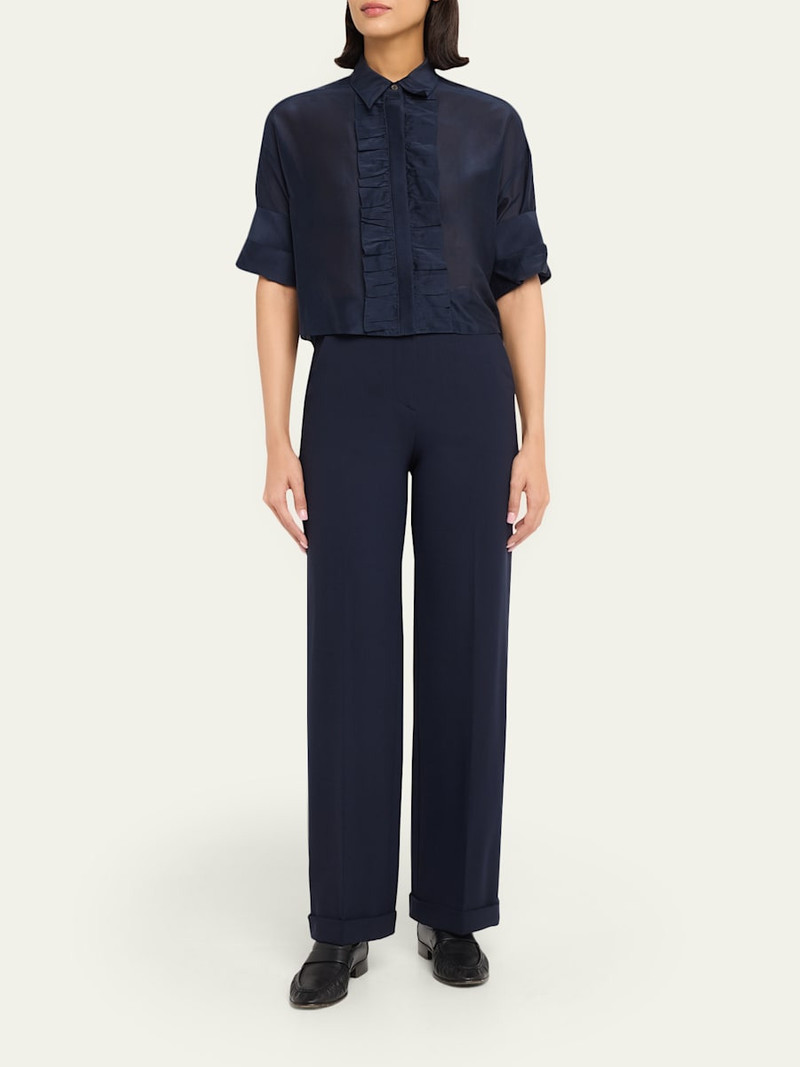 TWP Next Ex Cotton-Silk Ruffle Shirt outlook