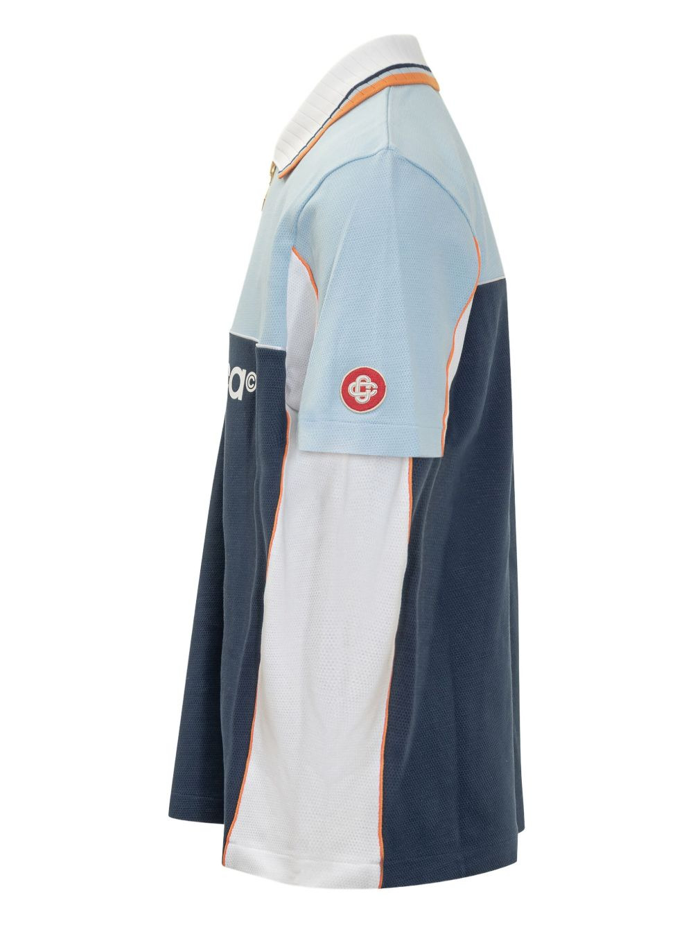 colour-block zip-neck polo shirt - 3