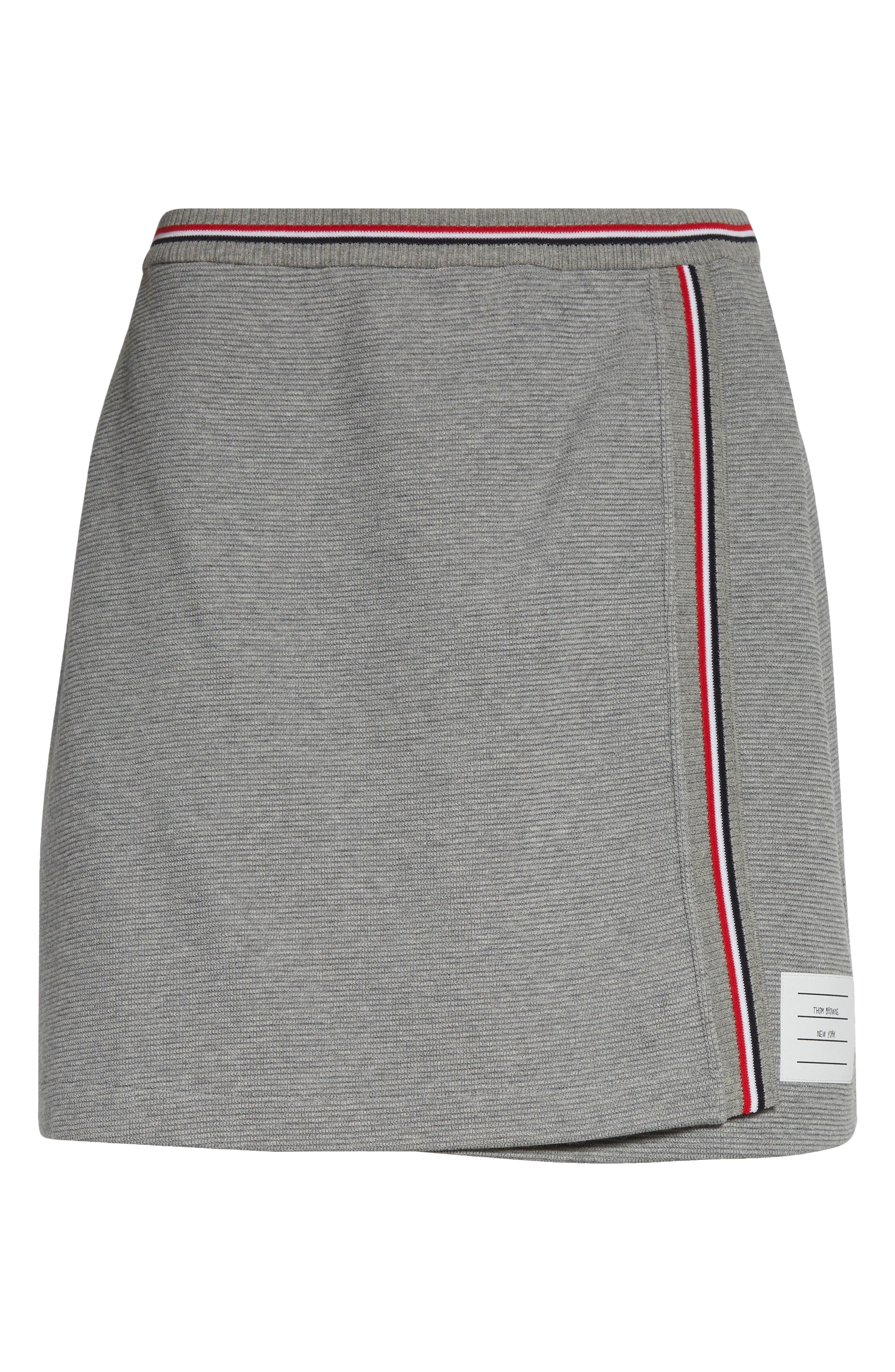 Thom Browne Waffle Knit Cotton Miniskirt in Light Grey at Nordstrom - 6