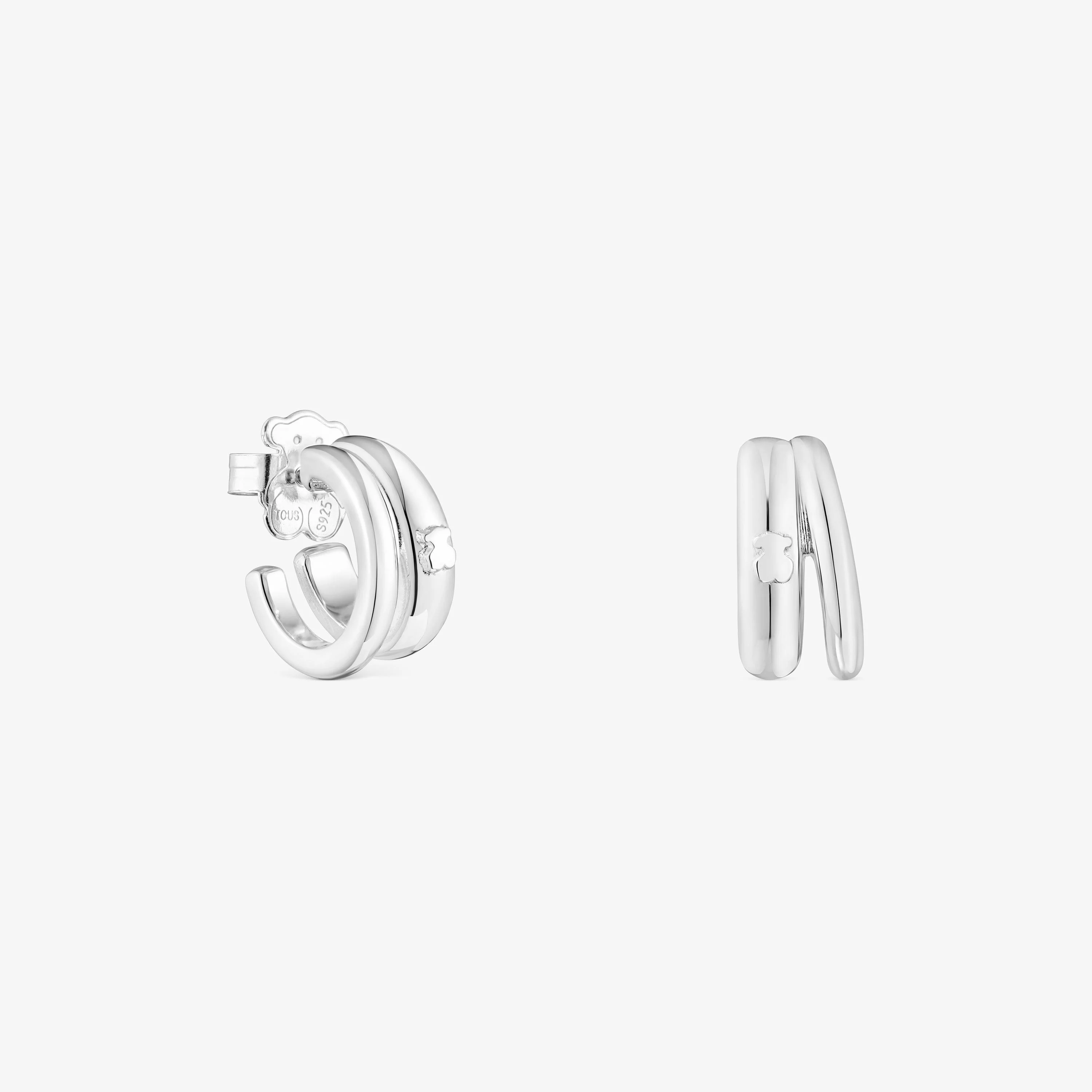 Silver TOUS Fellow Double-hoop earrings - 1