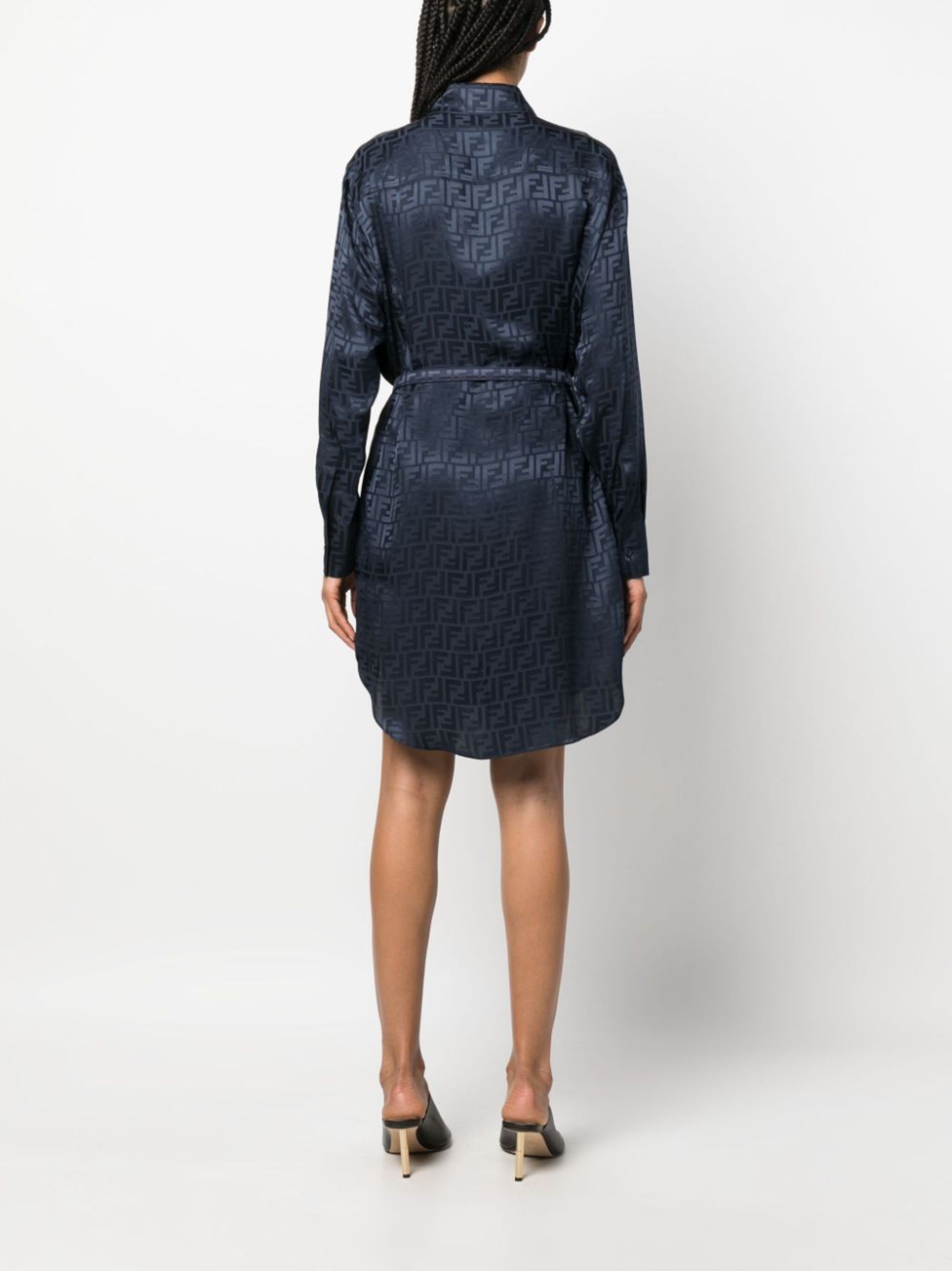 ワンピース Fendi Light-Blue Silk Blend Shirt Dress Dress Jeans Light blue | Fendi