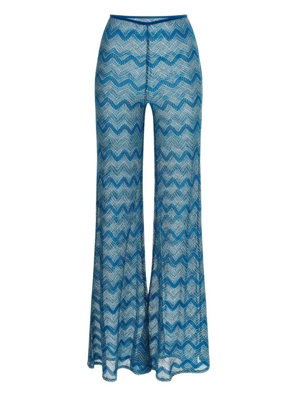 Flare Cover-Up Pants In `Zig Zag` Lamé Viscose - 1