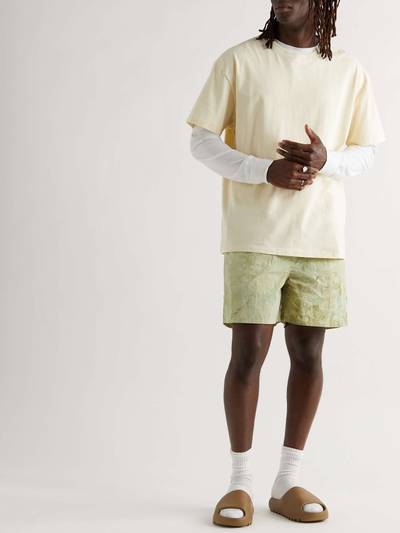 John Elliott Belted Tie-Dyed Crinkled-Shell Shorts outlook