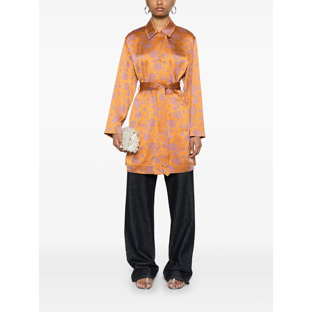 Dries Van Noten Orange Coats - Single Breasted Coats Women - 2