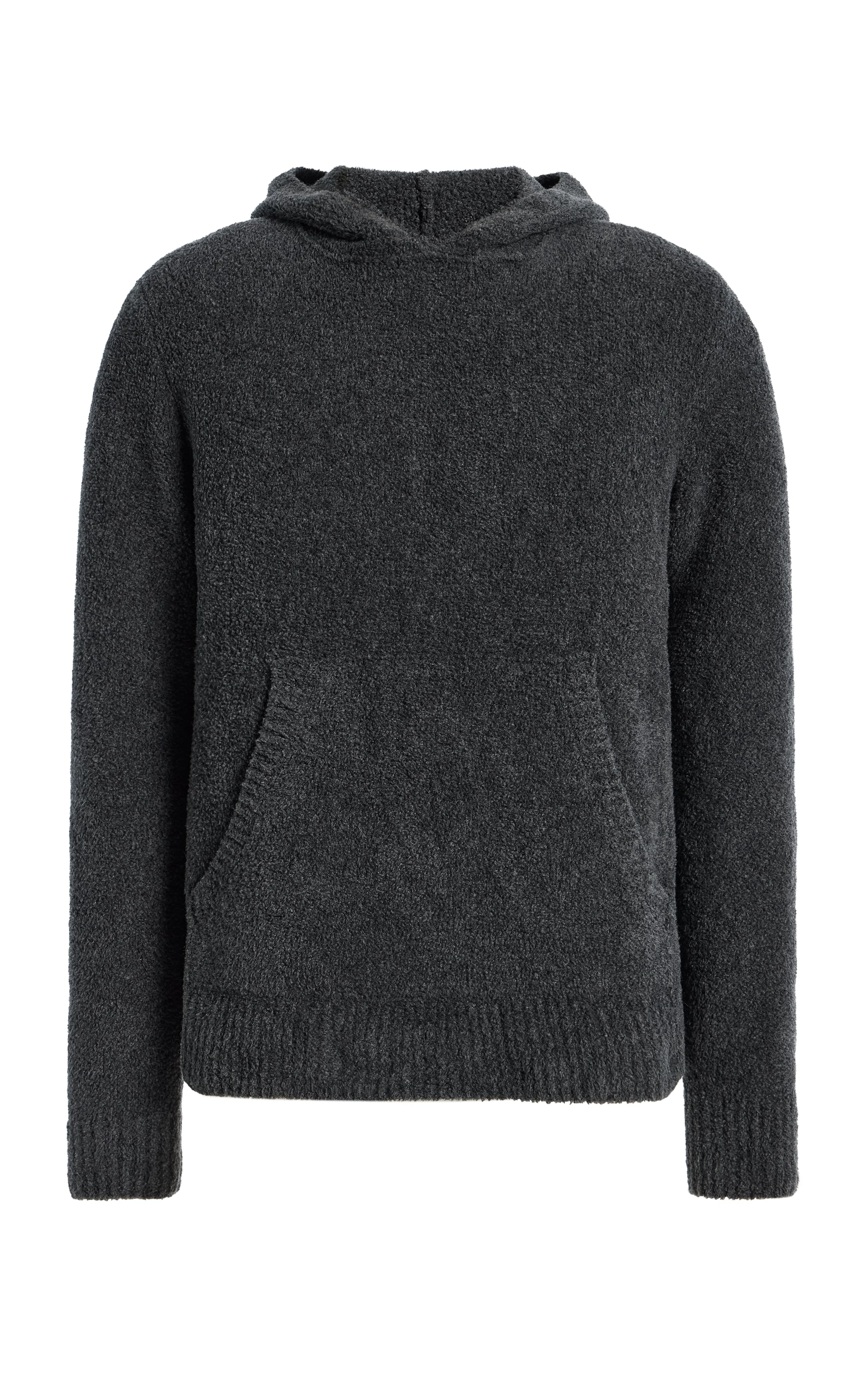 Datum Knit Hoody in Charcoal Silk - 1