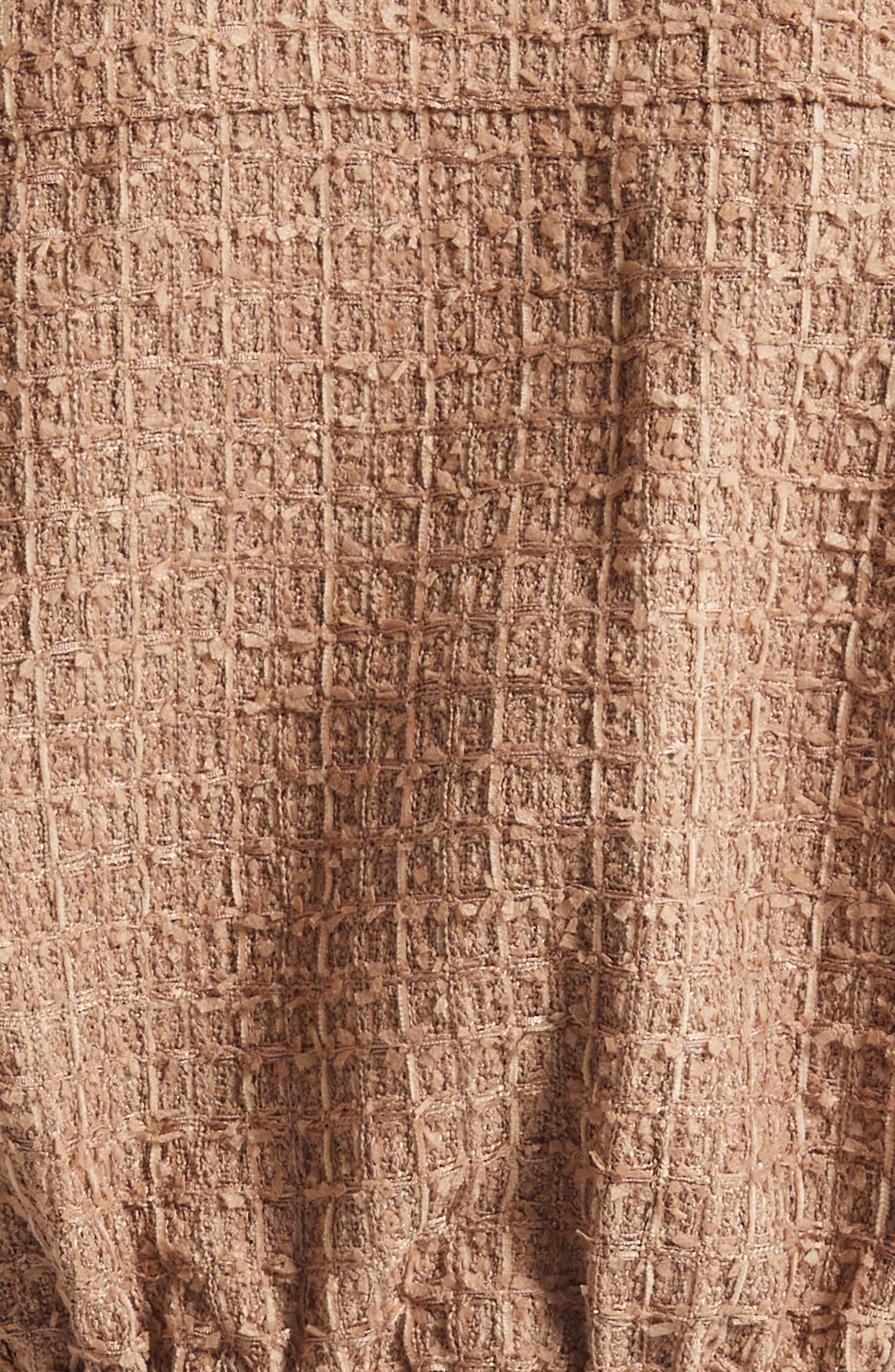 L'AGENCE Cove Tweed Elbow Sleeve Crop Jacket in Cappuccino at Nordstrom - 6