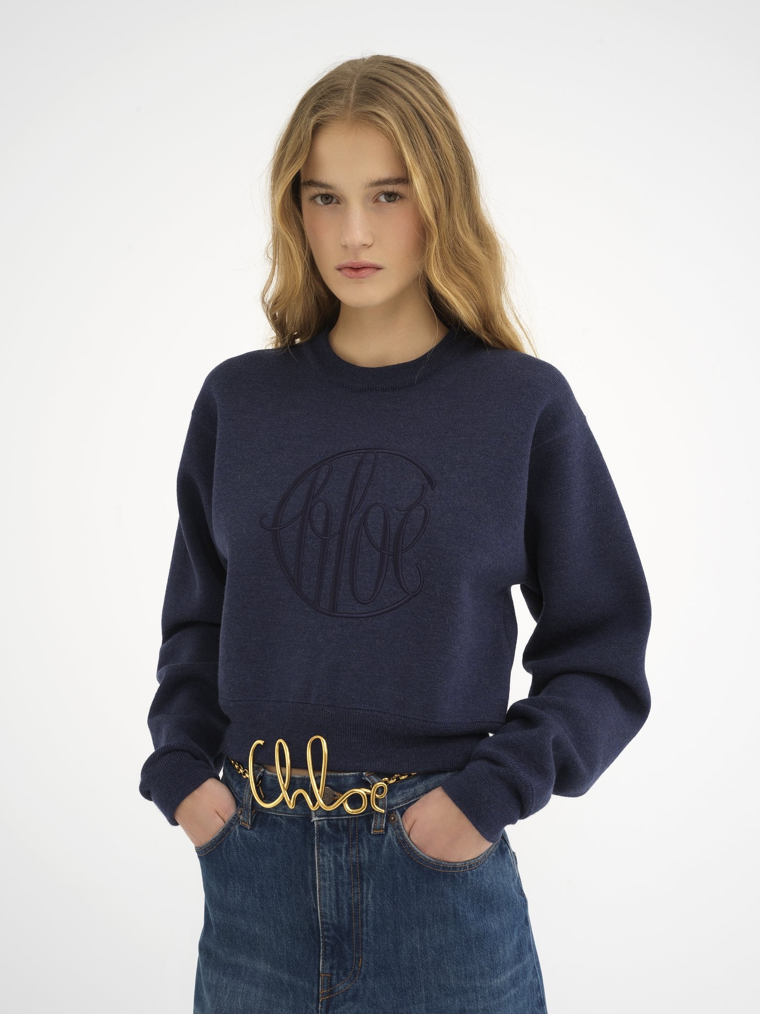 KNITTED LOGO SWEATER IN WOOL - 4