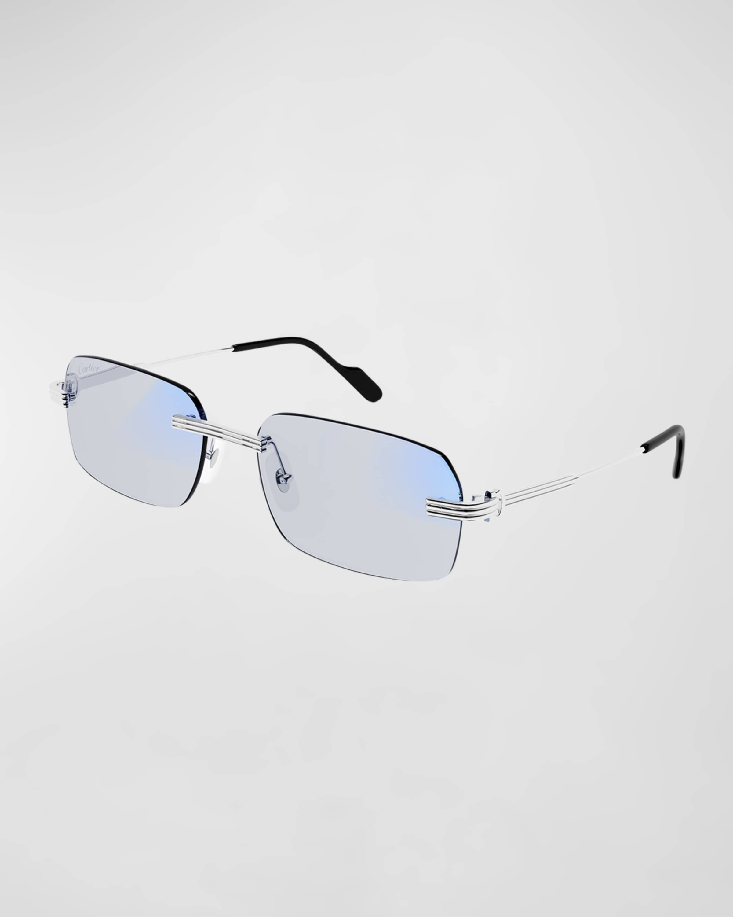 Rimless Metal Rectangle Sunglasses - 1