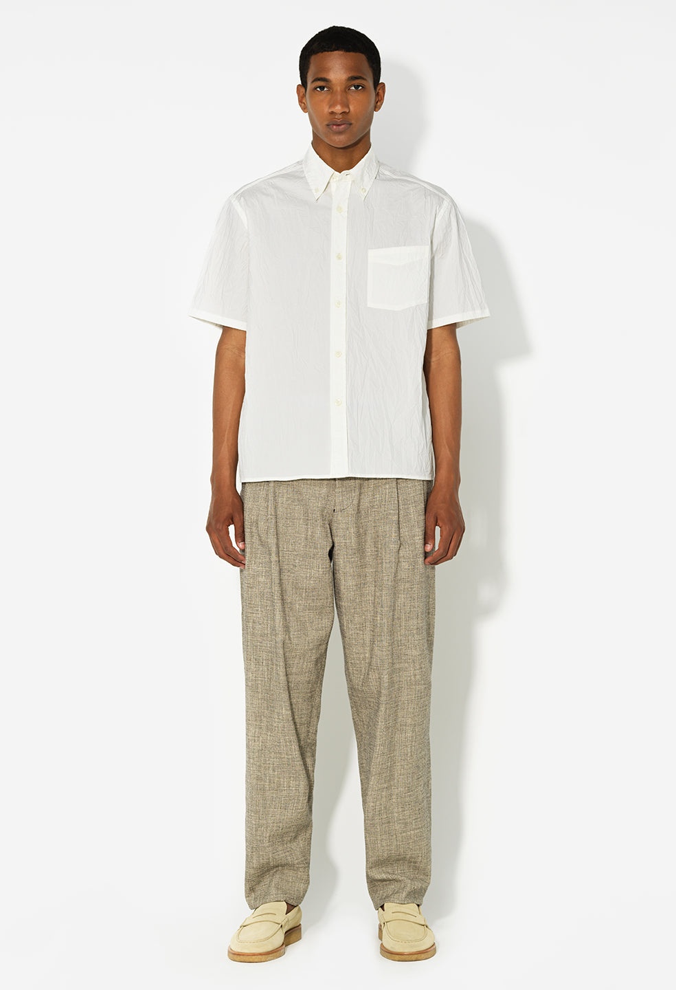 LINEN DOUBLE PLEATED TROUSER - 3