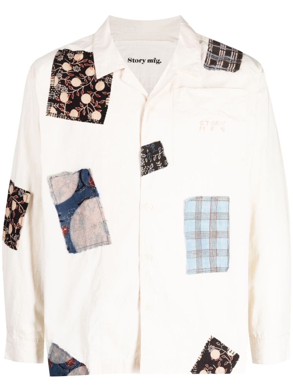 Greetings patchwork cotton shirt - 1