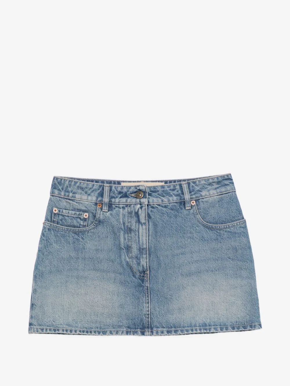 VLogo denim mini skirt - 1