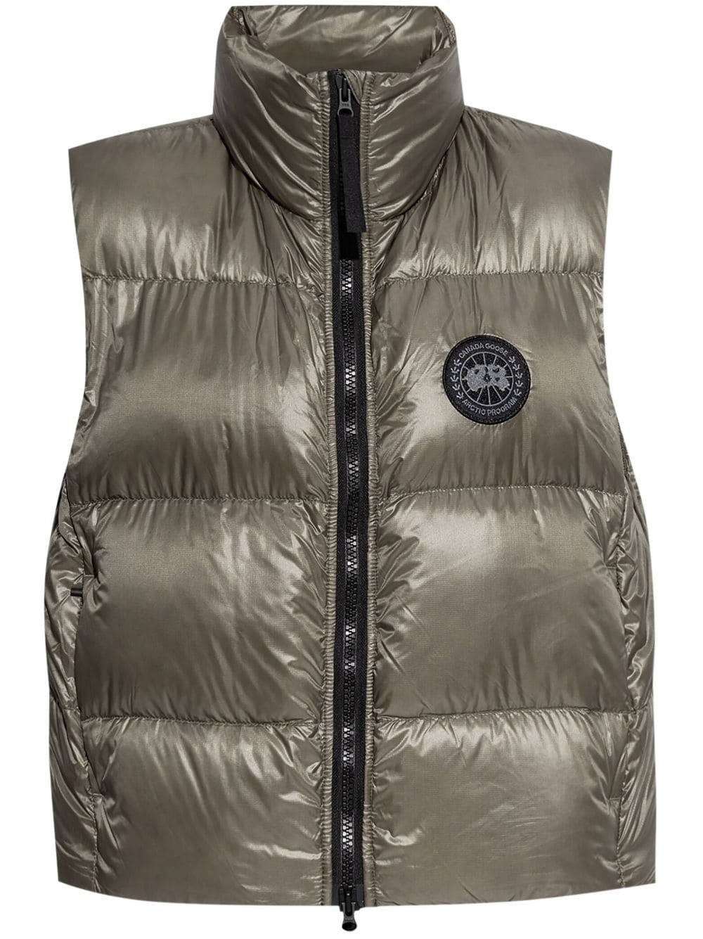 logo-patch zipped vest - 1