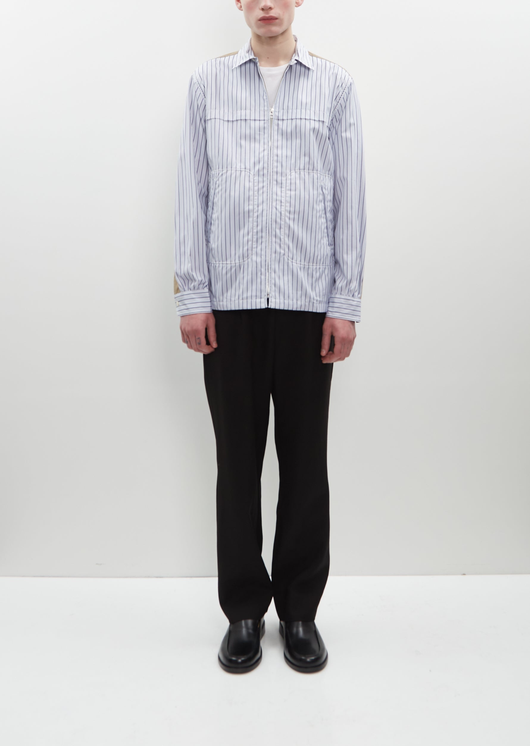 Cotton Stripe x Linen Shirt - 5